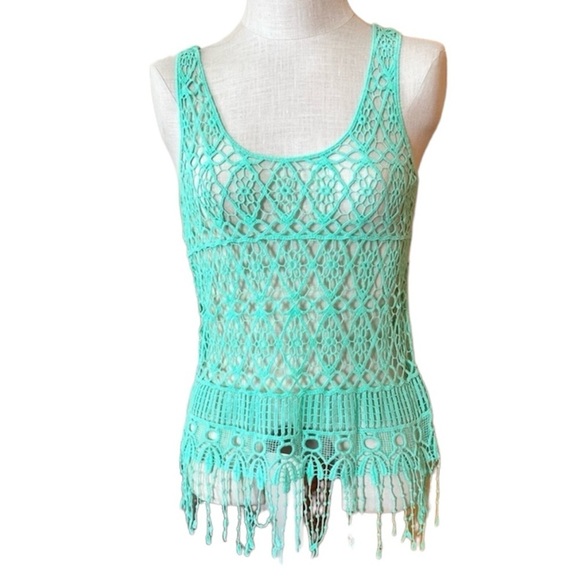 Maurice’s Boho Gypsy Festival Crochet Tank Small Beach Fringe Festival Rodeo - Picture 2 of 9